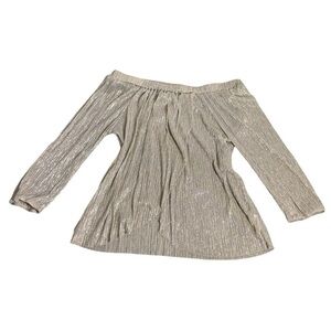 Metallic Sheer off shoulder wrap Top Medium size